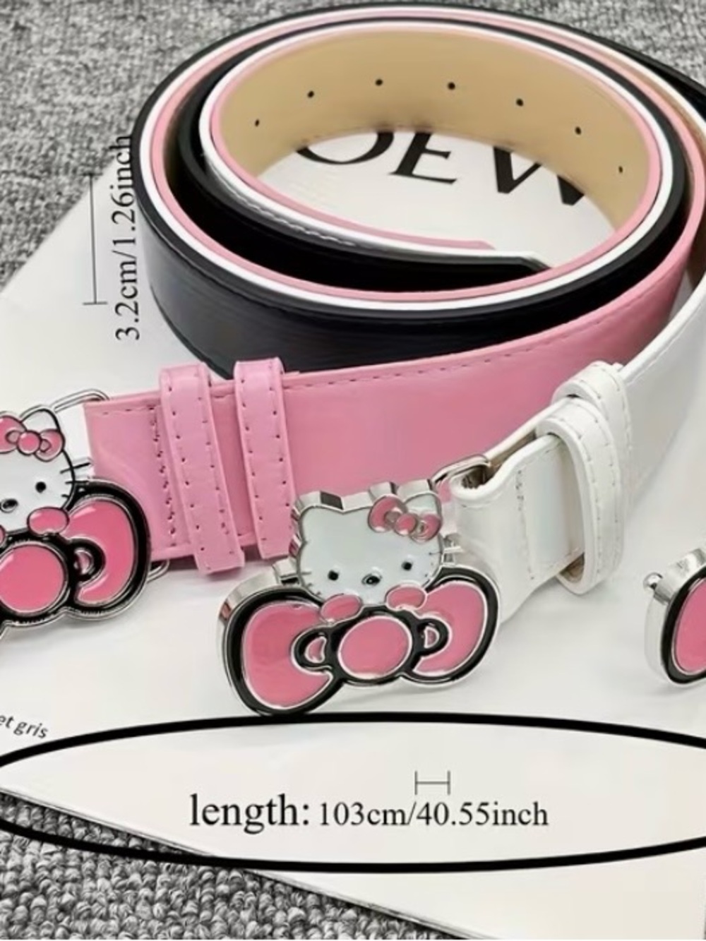 Sanrio Pink, White and Black Hello Kitty Bow Belt
